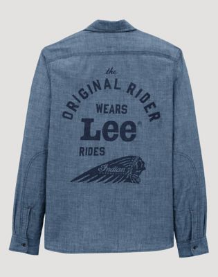 Lee X Indian Motorcycle Ls Workshirt in Bluechambray