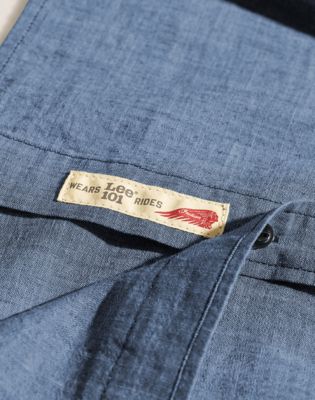 Lee X Indian Motorcycle Ls Workshirt in Bluechambray