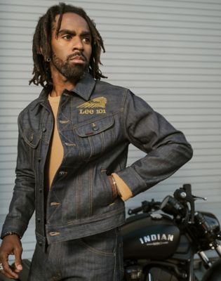 Lee X Indian Motorcycle 101 Rider Jacket in Raw Selvedge