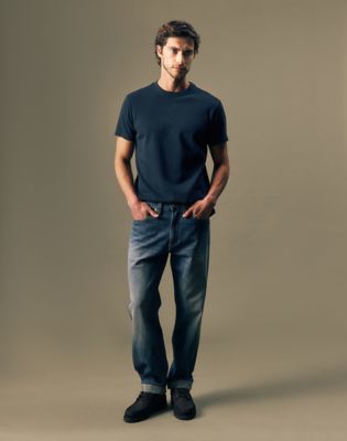 Gold Relaxed Tapered Jean in Golden Hour