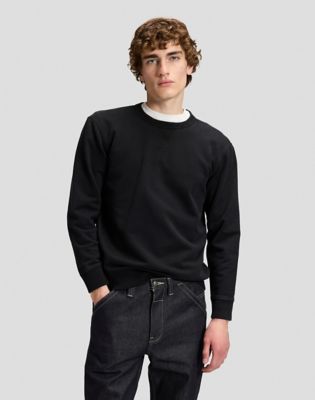 101 Relaxed Terry Crew Sweatshirt in Black