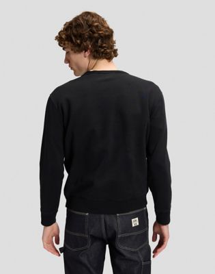 101 Relaxed Terry Crew Sweatshirt in Black