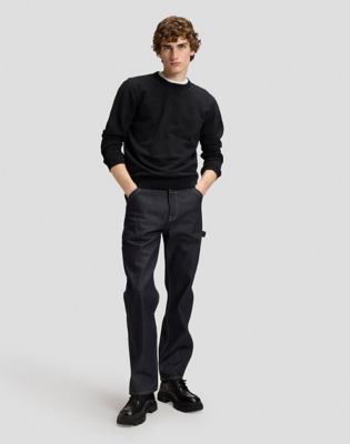 101 Relaxed Terry Crew Sweatshirt in Black