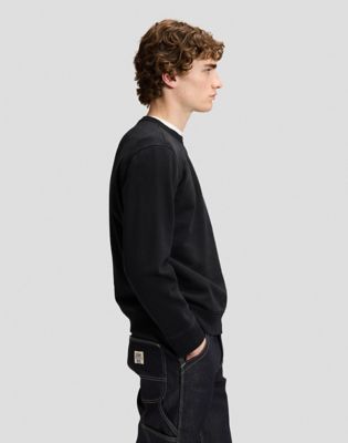 101 Relaxed Terry Crew Sweatshirt in Black