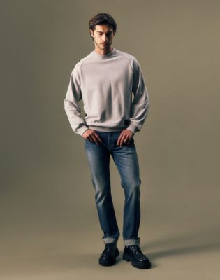 Gold Regular Crew Sweatshirt in Light Grey Heather