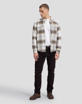 Regular Clean Western Shirt in Chocolate Plaid