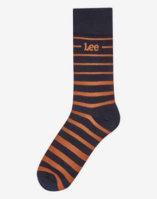 Lee 3 Pack Socks Navy Acorn Blue Stripes, Lee