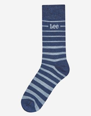 3-Pack Socks in Navy Acorn Blue Stripes
