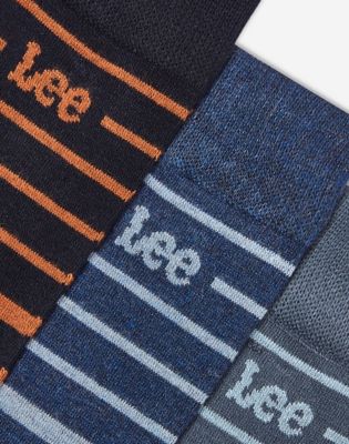3-Pack Socks in Navy Acorn Blue Stripes