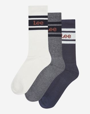 3-Pack Sports Socks in Ecru, Grey Marl & Rivet Navy main view