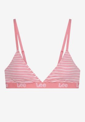 Bra Crop Top in Pink & White Stripe main view