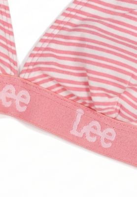 Bra Crop Top in Pink & White Stripe alternative view 2