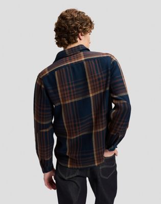 101 Heritage Workwear Relaxed Shirt in Navy Plaid