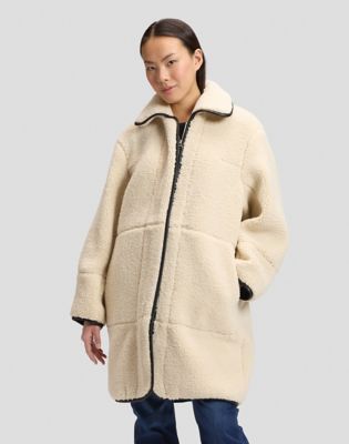 Relaxed Teddy Coat in Warm Ecru