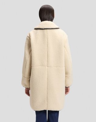 Relaxed Teddy Coat in Warm Ecru