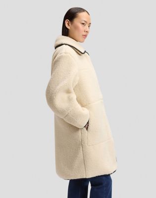 Relaxed Teddy Coat in Warm Ecru
