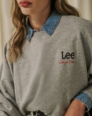 Lee X Marilyn Monroe Crew Sweatshirt in Mid Grey Mele