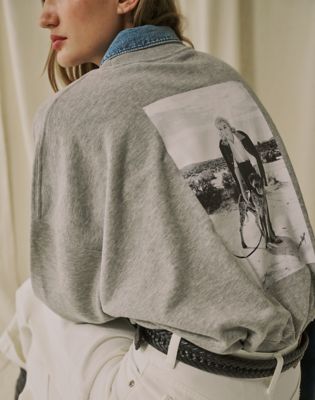 Lee X Marilyn Monroe Crew Sweatshirt in Mid Grey Mele