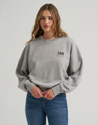 Lee X Marilyn Monroe Crew Sweatshirt in Mid Grey Mele