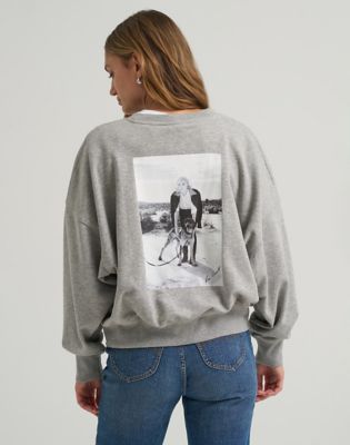 Lee X Marilyn Monroe Crew Sweatshirt in Mid Grey Mele
