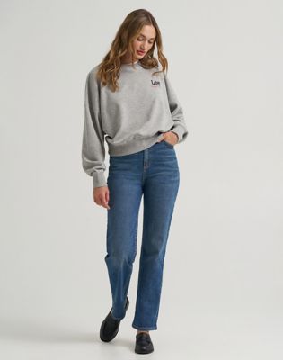 Lee X Marilyn Monroe Crew Sweatshirt in Mid Grey Mele