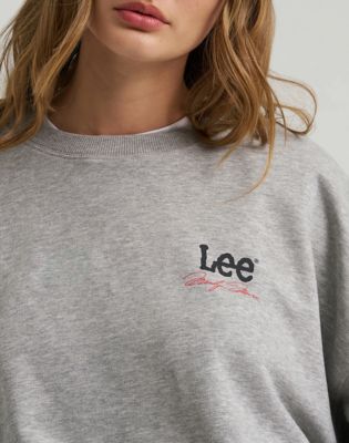 Lee X Marilyn Monroe Crew Sweatshirt in Mid Grey Mele