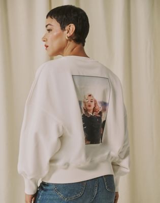 Lee X Marilyn Monroe Crew Sweatshirt in White