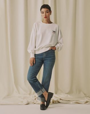 Lee X Marilyn Monroe Crew Sweatshirt in White