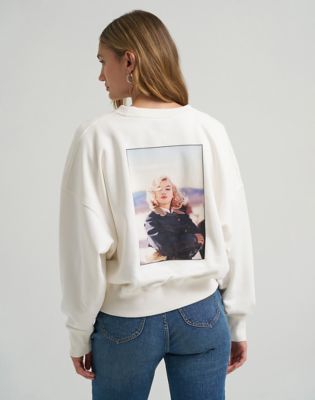 Lee X Marilyn Monroe Crew Sweatshirt in White