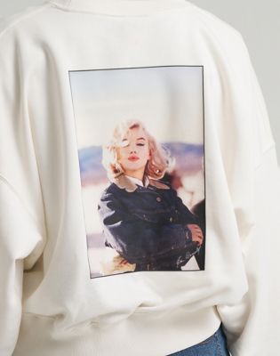 Lee X Marilyn Monroe Crew Sweatshirt in White