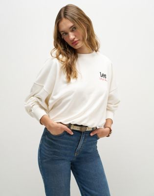 Lee X Marilyn Monroe Crew Sweatshirt in White