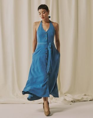 Lee X Marilyn Monroe Halter Dress in Ice Storm