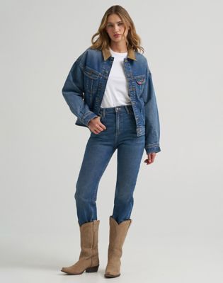 Lee X Marilyn Monroe Storm Rider Jacket in Mid Wash