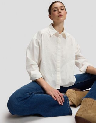 Regular Cuffed Shirt in Ecru