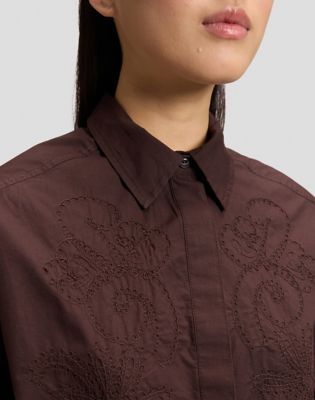 Regular Cuffed Shirt in Chocolate Torte