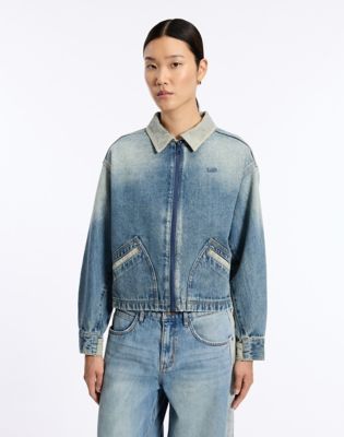 Two Toned Denim Jacket in Mid Shade