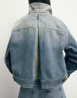 Two Toned Denim Jacket in Mid Shade