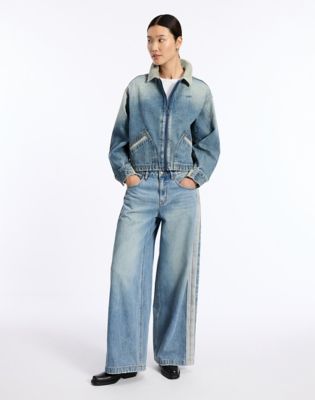 Two Toned Denim Jacket in Mid Shade