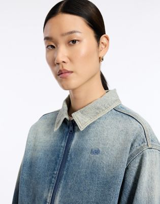 Two Toned Denim Jacket in Mid Shade