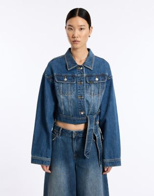 Knotted Denim Jacket in Dark Shade