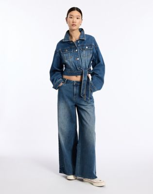 Knotted Denim Jacket in Dark Shade
