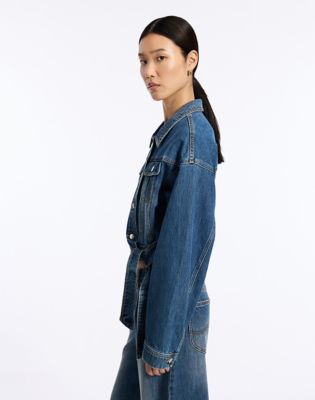 Knotted Denim Jacket in Dark Shade