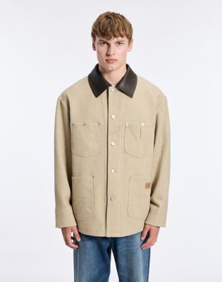 Long Sleeve Wool Jacket in Khaki