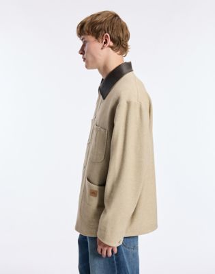 Long Sleeve Wool Jacket in Khaki