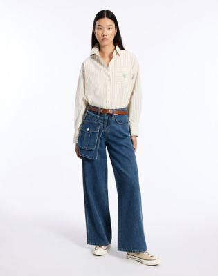 Front Flap Pocket Jean in Mid Shade
