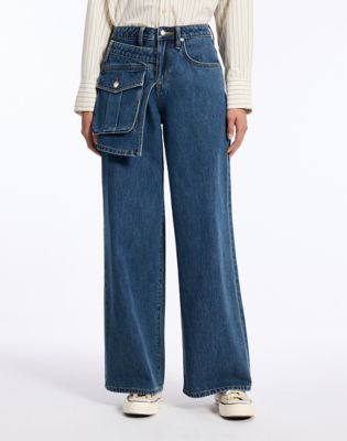 Front Flap Pocket Jean in Mid Shade