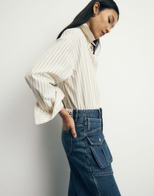 Front Flap Pocket Jean in Mid Shade