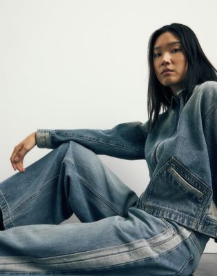 Two Toned Slouchy Jean in Light Shade