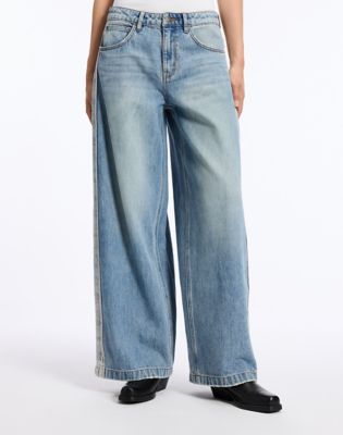 Two Toned Slouchy Jean in Light Shade