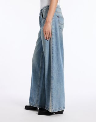 Two Toned Slouchy Jean in Light Shade